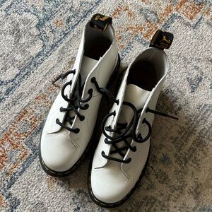 White Leather Women's Boots | DR MARTENS CHURCH BOOTS